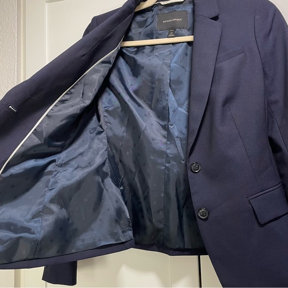 Banana Republic Ryan Fit Tailored Lightweight Wool Blazer Suit Jacket Navy - Picture 6 of 9